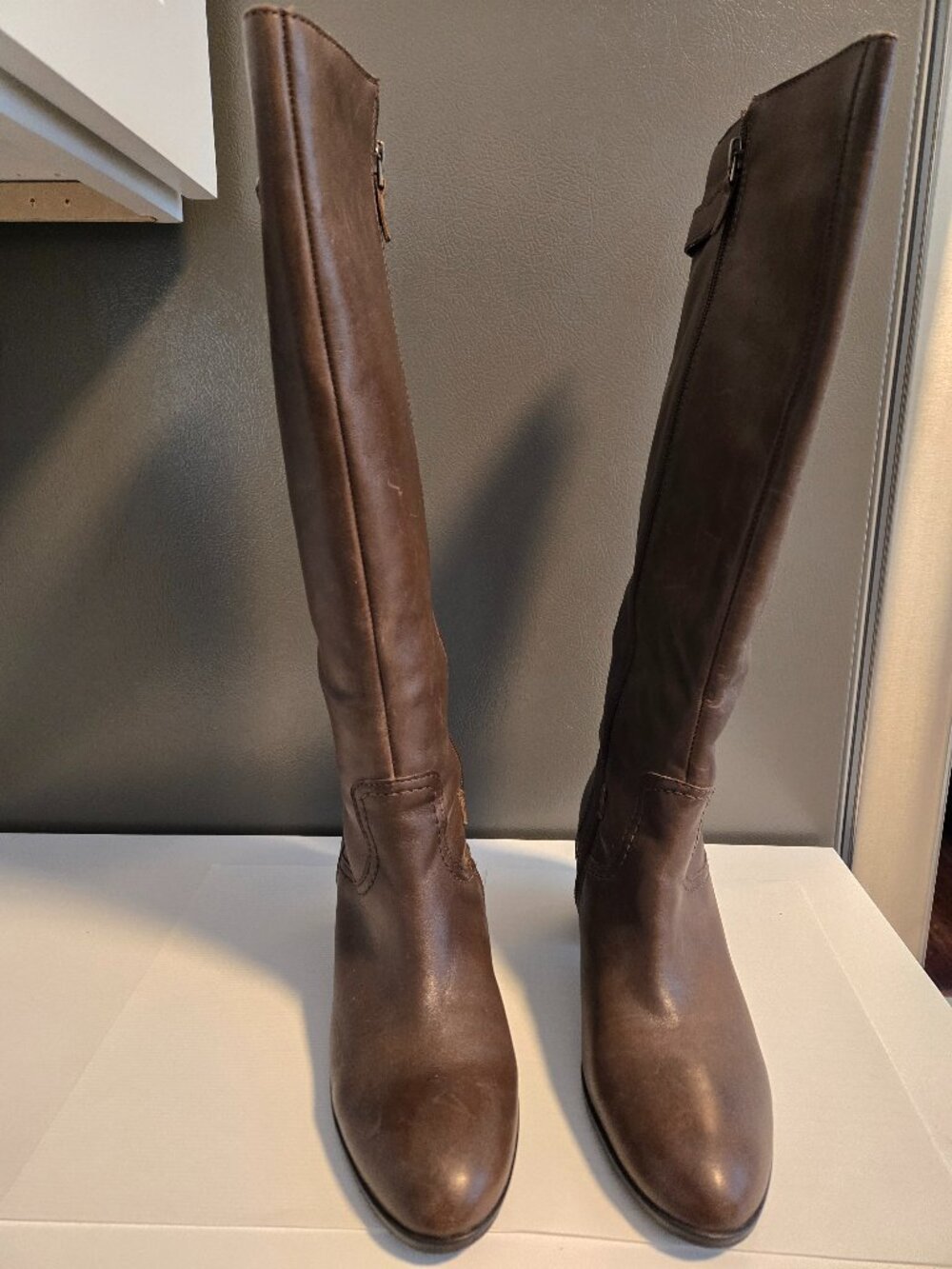 Brown Franco Sarto Real Leather Boots - 8.5